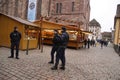 Gendarme police with automatic weapons on patrol a few days after a terrorist attack in Strasbourg