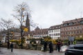 Police surveilling the entrance to Christmas Market in France