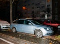 Skoda Superb car parked in city