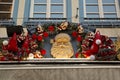 Christmas decorations on a building in Strasbourg, France. Royalty Free Stock Photo