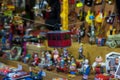 Traditional metallic toys at the christmas market