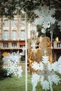 STRASBOURG, FRANCE - December 2022 - new Christmas decorations in place Kleber in front of the tree Royalty Free Stock Photo