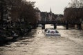 Tourist boat on Il river at little France quarter Royalty Free Stock Photo