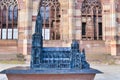 Strasbourg, France, Miniature touch examination model replica for blind people of tower of famous Strasbourg Cathedral in France