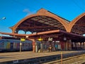 Railway station platform in Strasbourg, France