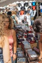 People on the street of Strasbourg during the Grande Braderie - street fair and