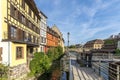 Traditional half-timbered houses on the picturesque canals of La Petite France in the medieval town of Strasbourg Royalty Free Stock Photo