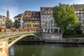 Traditional half-timbered houses on the picturesque canals of La Petite France in the medieval town of Strasbourg Royalty Free Stock Photo