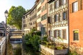 Traditional half-timbered houses on the picturesque canals of La Petite France in the medieval town of Strasbourg Royalty Free Stock Photo