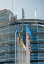 All European countries members flags waving Parliament elections Royalty Free Stock Photo