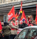 Protest against Macron French government string of reforms peopl