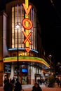 Iconic VOX neon sign on the Cinema entrance