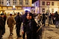 Poolice officers surveillance of Christmas Market area people Royalty Free Stock Photo