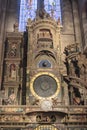Old clock inside the cathedral of Strasbourg in Alsace France. Royalty Free Stock Photo