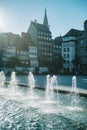 Place Kleber water fountain with majestic French architecture bu