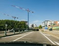 E52 highway preparing to pass under the tunnel in the city of St Royalty Free Stock Photo