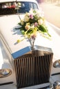Metallic grille with large wedding bouquet Rolls-Royce