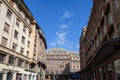 Vide view of Strasbourg center with Galeries Lafayette building