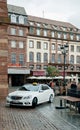 Taxi under rain waiing for passengers Royalty Free Stock Photo