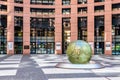 The glass globe in the courtyard of the European Parliament building in Strasbourg, France Royalty Free Stock Photo