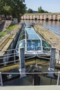 Tourist boat on the canal in Strasbourg France. Royalty Free Stock Photo