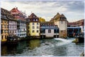 Strasbourg, France. The view on the channels of Little France district