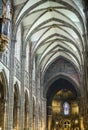 Strasbourg - The gothic cathedral, interior Royalty Free Stock Photo