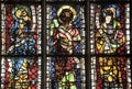 Strasbourg - The gothic cathedral, stained glass Royalty Free Stock Photo
