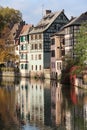 Strasbourg half-timbered houses in downtown near the channel