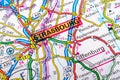Strasbourg map Royalty Free Stock Photo