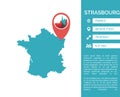 Strasbourg map infographic vector isolated illustration Royalty Free Stock Photo