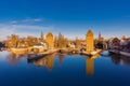 Strasbourg, medieval bridge Ponts Couverts. Alsace, France. Royalty Free Stock Photo