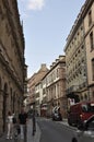 Strasbourg, 3rd august: Narrow Street View in Downtown of Strasbourg, Alsace region, France Royalty Free Stock Photo