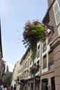 Strasbourg, 3rd august: Narrow Street View in Downtown of Strasbourg, Alsace region, France Royalty Free Stock Photo