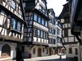 Strasbourg street, historic center, beautiful old houses, spring, april, France