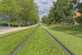 Strasbourg tram rail in France