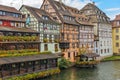 Strasbourg, water canal and nice house in Petite France area.