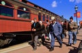 Strasburg, PA: Mennonite Family at Strasburg Railroad Royalty Free Stock Photo