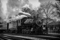 Strasburg railroad steam engine puffing smoke