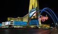 The STRAT Hotel, Casino and SkyPod and Las Vegas Boulevard Gateway Arches at Night