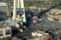 The STRAT showing new arch on Las Vegas Boulevard, The Strip