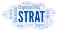 Strat or Stratis cryptocurrency coin word cloud.