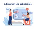 Strategic Adjustment and Optimization. A vivid vector illustration displaying. Royalty Free Stock Photo