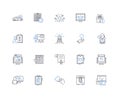 Strategic agency line icons collection. Planning, Analysis, Research, Strategy, Implementation, Execution, Consulting