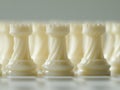 Strategic arrangement of white chess rooks for board game enthusiasts Royalty Free Stock Photo
