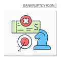 Strategic bankruptcy color icon