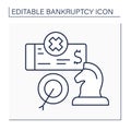 Strategic bankruptcy line icon