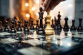 A strategic business move results in a game ending checkmate for the king Royalty Free Stock Photo