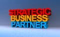 Strategic business partner on blue