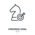 Strategic Goal Icon. Target, Plan, Purpose. Editable Stroke. Vector Icon